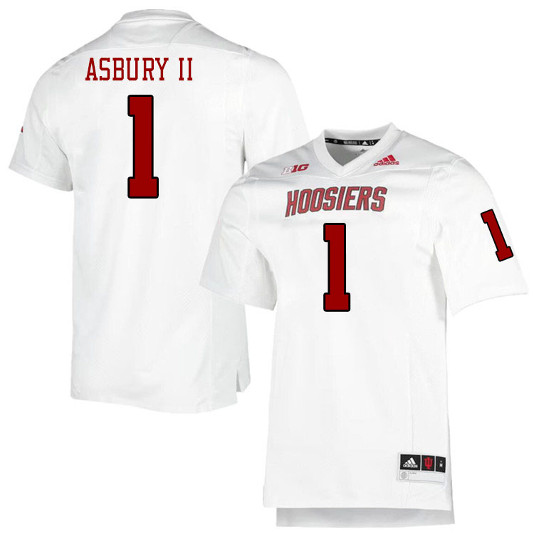 Men #1 Shawn Asbury II Indiana Hoosiers College Football Jerseys Stitched-Retro White
